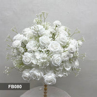 FB080 DKB Artificial Flowers Factory 50 cm White Silk Flower Ball for Wedding Table Decoration