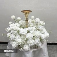 HH0053 High Quality White Artificial Flower Wreaths for Wedding Table Decoration