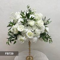 FB729 DKB Artificial Flowers Factory 50 cm White Silk Flower Ball for Wedding Table Decoration