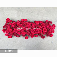 TR041  DKB High End Wedding Decoration Magenta Silk Flower Row for Wedding Table Decoration