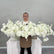 TR448 Elegant White Artificial Flower Wedding Table Runner Centerpiece