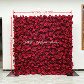 HQ187 DKB Luxurious Deep Red Rose Flower Wall Backdrop