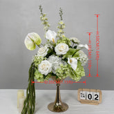 FB725 Elegant White and Green Artificial Flower Wedding Centerpiece
