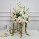FB828 Elegant White Artificial Flower Wedding Centerpiece with Cascading Greenery