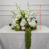 GF453 Elegant White and Green Artificial Flower Wedding Floor Arrangement