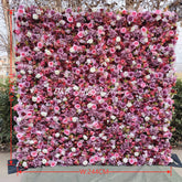 HQ112 Pink and Purple Artificial Flower Wall Backdrop for Wedding and Event Decor – 8 x 8 ft