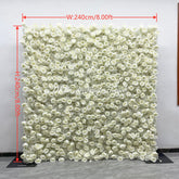HQ306 DKB High Quality White Rose Flower Wall Backdrop