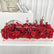 TR258 Elegant Red Artificial Rose Wedding Table Runner