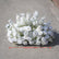 GF547 80cm White Artificial Rose & Delphinium Floral Runner - Faux Flower Centerpiece for Wedding Tables