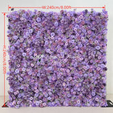 HQ404 Purple Artificial Flower Wall Backdrop for Wedding and Event Decor