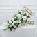 TR303 White Artificial Rose Garland Centerpiece, 43.3" Wedding Table Decor
