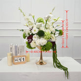 FB1416 Elegant White and Green Artificial Flower Wedding Centerpiece