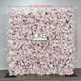 HQ335 Pink and White Artificial Flower Wall Backdrop for Wedding and Events