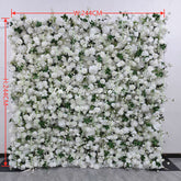 HQ098 White Artificial Flower Wall Backdrop for Wedding & Event Decor
